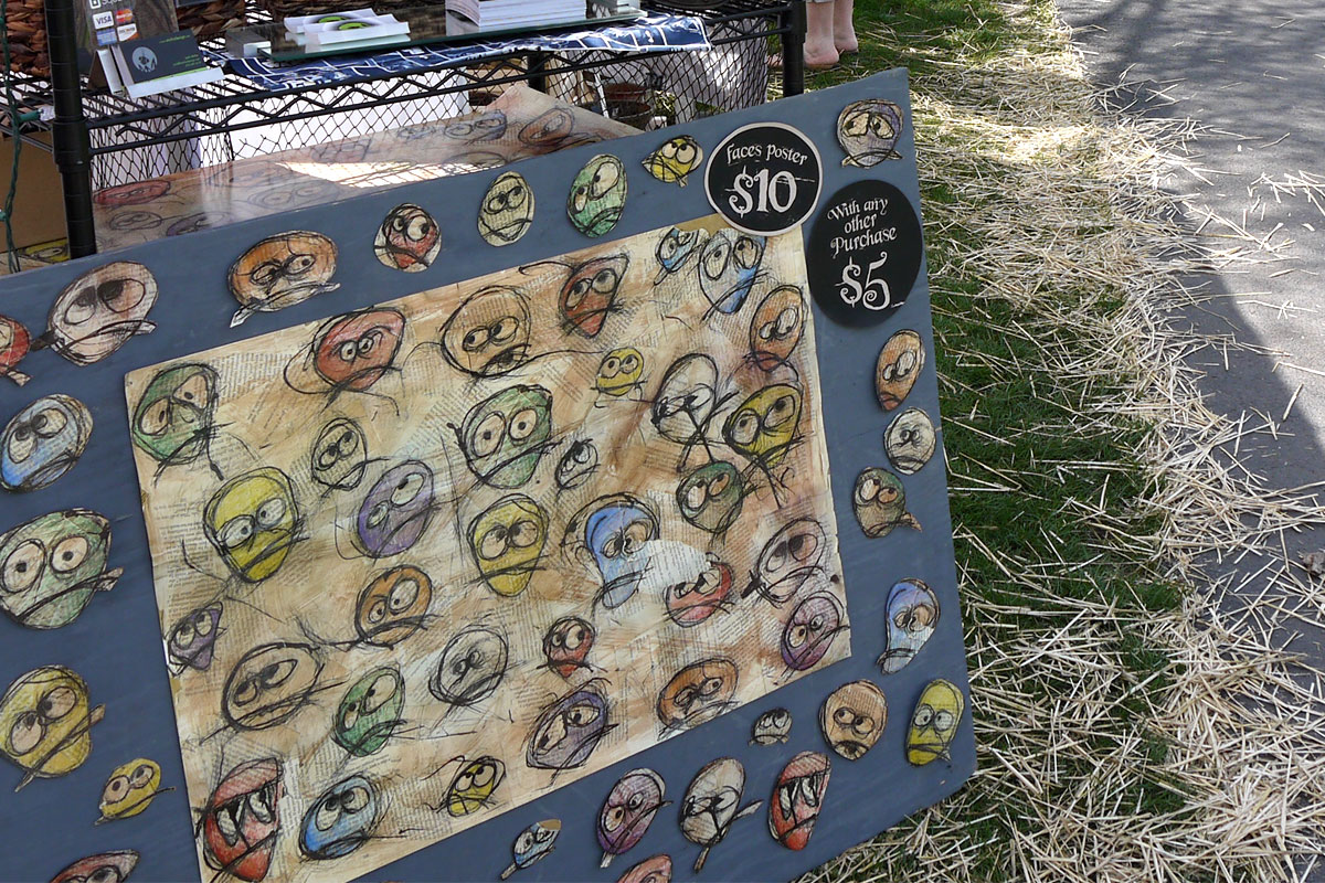 Old 'Faces" poster sold at Art in Wilder Park in Elmhurst, IL