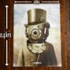 Time Keeper 18x24 steampunk diving helmet print